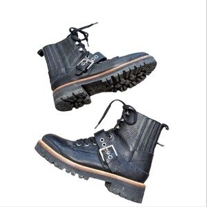 Sigerson Morrison lace up leather combat boots size 7 gothic, punk